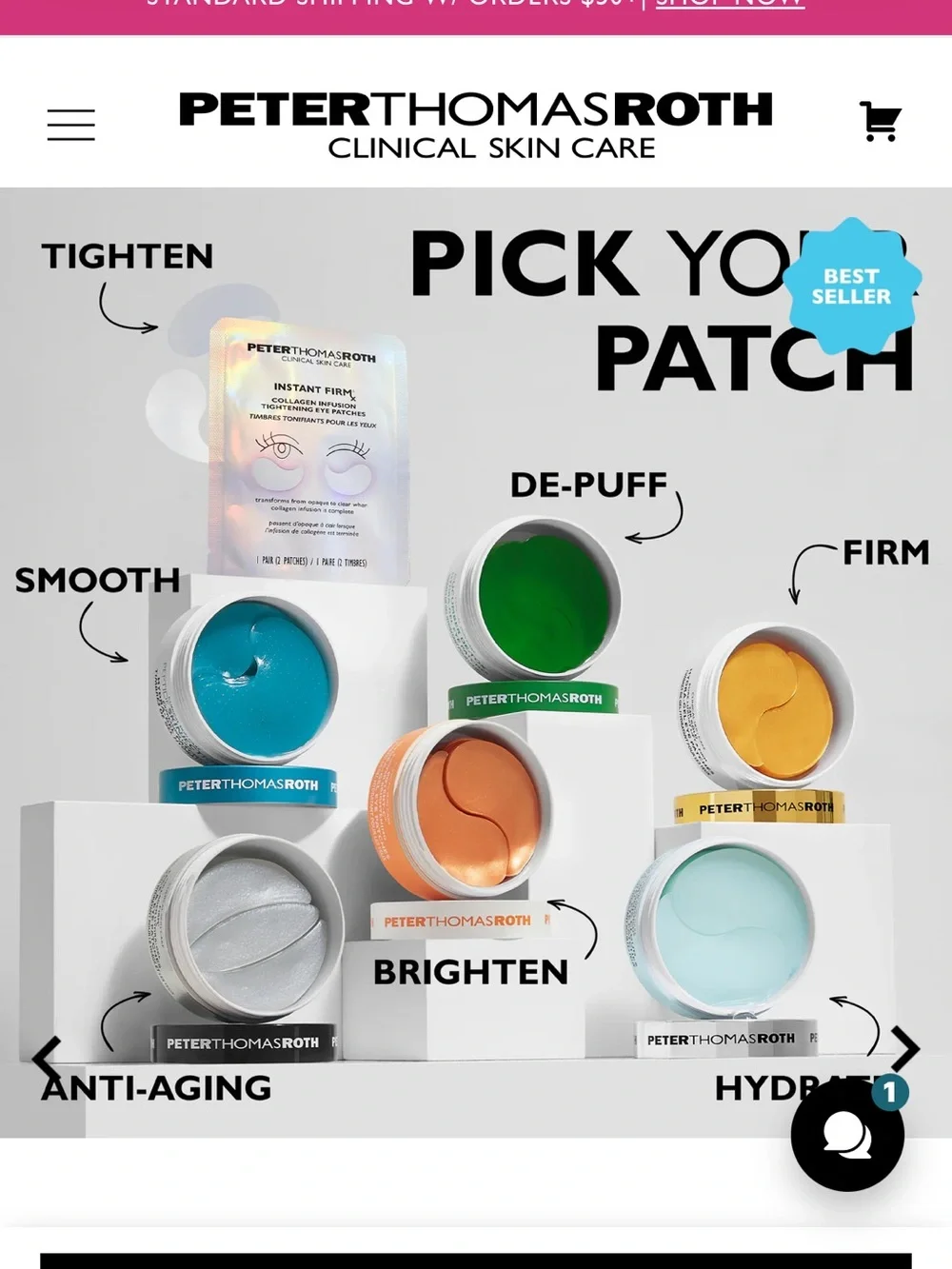 PETER THOMAS ROTH 🆕 Sealed Cucumber De-Tox Hydra-Gel Eye Patches ✨Retail $56